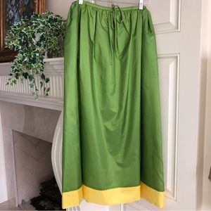 Worth Collection Reversible Green To Yellow Silk Ball Skirt new Size 12